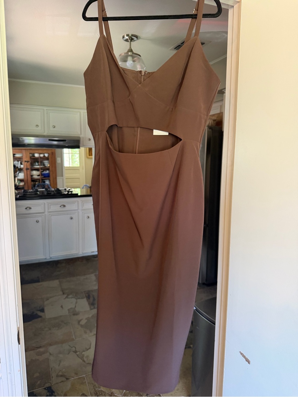 Forever 21 Brown Cutout Midi Dress